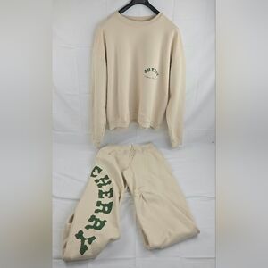 Cherry Los Angeles Sweatshirt Mens XL Cream Pullover Cali Ranch Wear 100% Cotton